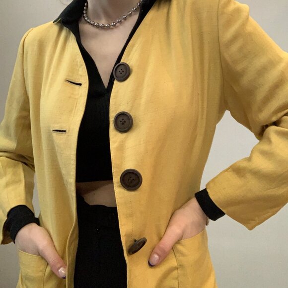 Vintage YSL Sunflower Yellow Blazer - Picture 1 of 9
